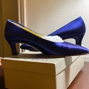 Bruno Magli satin blue heels